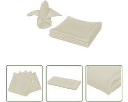 vidaXL Tafeldecoratie - Servetten - Servetten 100 stuks créme 50x50 cm - Crema Kleur - Polyester - Wasbaar