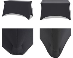 vidaXL Tafelhoes stretch antraciet 120x60,5x74 cm 2 st - Tafelhoes - Tafelhoezen - Tafelkleed - Tafelkleden