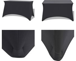 vidaXL Tafelhoes stretch antraciet 183x76x74 cm 2 st - Tafelhoes - Tafelhoezen - Tafelkleed - Tafelkleden