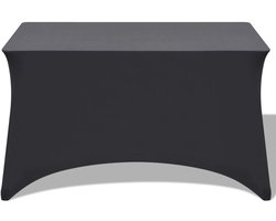 vidaXL Tafelhoes stretch antraciet 243x76x74 cm 2 st - Tafelhoes - Tafelhoezen - Tafelkleed - Tafelkleden
