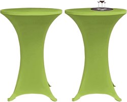 vidaXL Tafelkleden - Tafeltassel - Tafelhoes stretch 2 stuks 70 cm groen - Stretchtassethoes - Decoratie Tafel - Partydecoratie