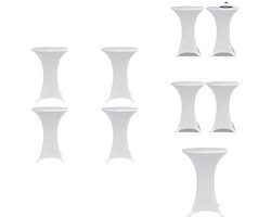 vidaXL Tafelkleed - Tafelkleden - Statafelkleed - Statafelkleden - Statafelhoes 4 st stretch Ø60 cm wit