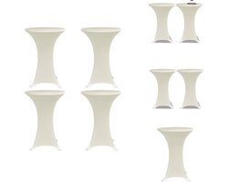 vidaXL Tafelkleed - Tafelkleden - Statafelkleed - Statafelkleden - Statafelhoes 4 st stretch Ø80 cm crème