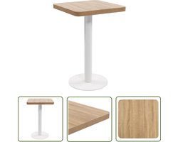 vidaXL Tafellamp - Bistrotafel - Bistrotafel 50x50 cm MDF lichtbruin - Buitenkamer - Terrasdecoratie - Tuinfeest