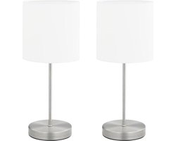 vidaXL Tafellampen 2 st met aanraakknop E14 wit
