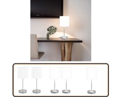 vidaXL Tafellampen - Set van 2 - Wit - Aanraakknop Tafellamp - Nachtlampje - Designlamp - Led Lamp - Salontafellamp