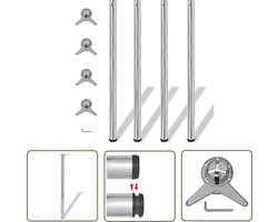 vidaXL Tafelpoten Chroom - Tafelpoten - Tafelpoten in hoogte verstelbaar chroom 1100 mm 4 st - Tafelpoten Verstelbaar - Voeten Voor Tafel - Metalen Tafelpoten