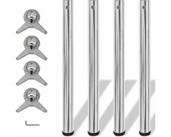 vidaXL - Tafelpoten - in - hoogte - verstelbaar - chroom - 710 - mm - 4 - st