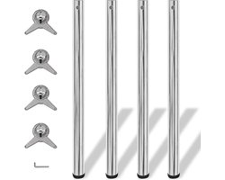 vidaXL - Tafelpoten - in - hoogte - verstelbaar - chroom - 870 - mm - 4 - st