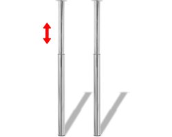 vidaXL Tafelpoten - Telescopisch - 4 stuks - Chroom Telescopische Tafelpoten - Tafelpoten - Tafelstellen - Salontafelpoten - Eetkamerstoelpoten