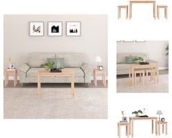 vidaXL Tafelset - Tafelsets - In Elkaar Passend Tafeltje - Tafeltjesset - Tafeltjesset 3 st massief grenenhout