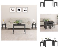 vidaXL Tafelset - Tafelsets - In Elkaar Passend Tafeltje - Tafeltjesset - Tafeltjesset 3 st massief grenenhout grijs