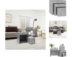 vidaXL Tafelset - Tafelsets - Tafel Set - Tafeltjesset - 3-delige Tafeltjesset bewerkt hout betongrijs