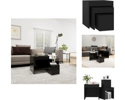 vidaXL Tafelset - Tafelsets - Tafel Set - Tafeltjesset - 3-delige Tafeltjesset bewerkt hout zwart