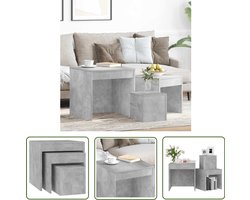 vidaXL Tafeltjes Set - Bijzet Tafels - 3-delige Tafeltjesset bewerkt hout betongrijs - Houten Tafels - Grijze Meubels - Scandinavische Stijl