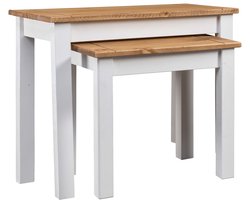 vidaXL Tafeltjesset - 2-delig - Massief Grenenhout Bijzet Tafels - Houten Tafels - Sidetable - Kleine Tafels - Scandinavische Meubelen