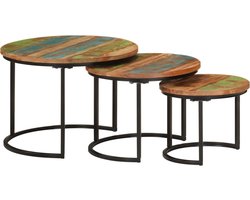 vidaXL - Tafeltjesset - 3 - st - massief - gerecycled - hout