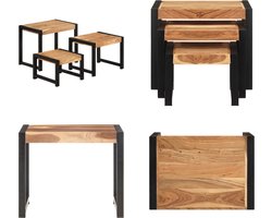 vidaXL - Tafeltjesset - 3 - st - massief - hout