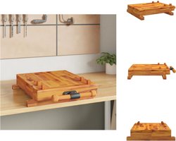 vidaXL - Tafelwerkbank - met - bankschroef - 52x44x9,5 - cm - massief - acaciahout