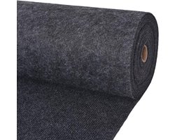 vidaXL - Tapijt - 1,2x10 - m - ribstof - antracietkleurig