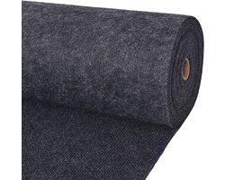 vidaXL - Tapijt - 1,2x15 - m - ribstof - antracietkleurig