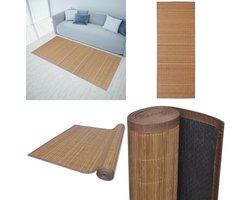 vidaXL Tapijt rechthoekig 120x180 cm bamboe bruin - Tapijt - Tapijten - Vloerkleed - Vloermat