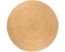vidaXL - Tapijt - rond - 240 - cm - gevlochten - jute