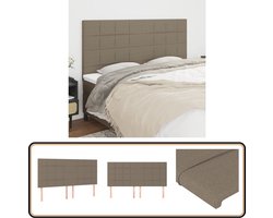 vidaXL Taupe Hoofdborden Set van 4 - 100x5x78/88 cm Hoofd Bord - Hoofdkussen - Bed Accessoires - Slaap Kamer Decoratie - Taupecleur