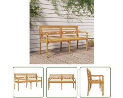 vidaXL Teak Hout - Tuinbank - Bankje Batavia 150 cm massief teakhout - Buitendecoratie - Terrasdecoratie - Lounge Set
