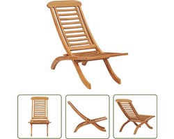 vidaXL Teak Hout - Tuinstoel - Tuinstoel inklapbaar 50x90x69 cm massief teakhout - Outdoor Stoel - Klapstoelen - Tuinset