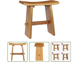 vidaXL Teak Houten Meubels - Krukk - Kruk massief teakhout - Handgemaakte Kruk - Vintage Kruk - Stoere Kruk