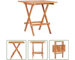 vidaXL Teak Tafel - Tuin Tafel - Bistrotafel inklapbaar 60x60x65 cm massief teakhout - Bistrotafel - Klaptafel - Buitentuin