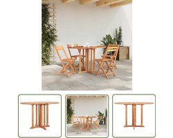vidaXL Teak Tafel - Tuin Tafel - Tuintafel inklapbaar 120x70x75 cm massief teakhout - Inklapbare Tafel - Buitentafel - Salontafel