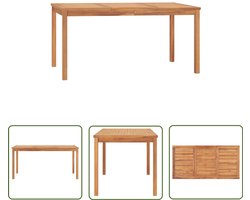 vidaXL Teak - Tuintafel - Tuintafel 160x80x77 cm massief teakhout - Outdoor Furniture - Garden Table - Eetkamertafel