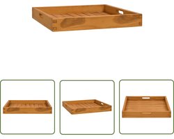 vidaXL Teakwood - Dienblad - Dienblad 50x50 cm massief teakhout - Serviesplank - Traiteurbord - Salontafel