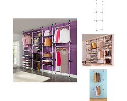 vidaXL Telescopisch Garderobesysteem - Telescopische Garderobesystemen - Telescopisch Kastsysteem - Telescopische Kastsystemen - Kledingkastsysteem met stangen telescopisch aluminium