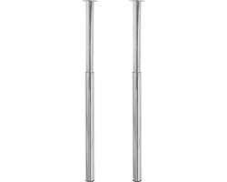 vidaXL Telescopische Tafelpoten - Chroom - 2 stuks Telescopische Tafelpoten - Tafelpoten - Tafelbenen - Bureau Poten - Barstoel Poten