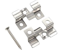 vidaXL - Terrasplankenklemmen - met - 200 - schroeven - roestvrij - staal - 100 - st