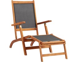 vidaXL - Terrasstoel - massief - acaciahout - en - textileen