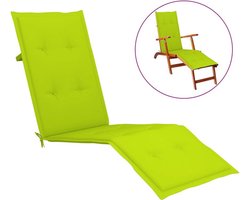 vidaXL - Terrasstoelkussen - (75+105)x50x4 - cm - heldergroen