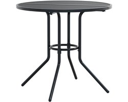 vidaXL - Terrastafel - rond - Ø80x72,5 - cm - gepoedercoat - staal - antracietkleur