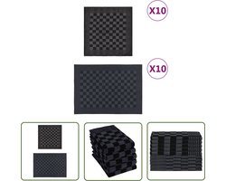 vidaXL Theedoek - Keuken Doek - 20-delige Keukendoekenset katoen zwart en grijs - Handdoek - Katoen Doek - Zwarte Handdoek