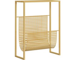 vidaXL - Tijdschriftenrek - 35x15x45 - cm - staal - goudkleurig