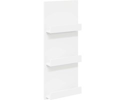 vidaXL - Tijdschriftenrek - met - plank - Wit - 43 - x - 11 - x - 102 - cm - Bewerkt - hout