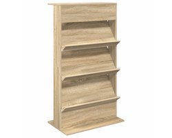 vidaXL - Tijdschriftenrek - Sonoma - Eik - 70 - x - 41 - x - 126 - cm - Bewerkt - hout
