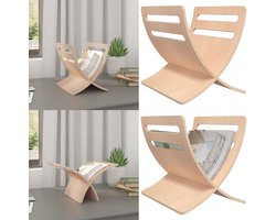 vidaXL Tijdschriftenrek vloermodel hout naturel - Tijdschriftenrek - Tijdschriftenrekken - Tijdschriften Rek - Tijdschriften Rekken