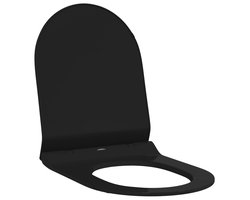 vidaXL - Toilet - geschikt - voor - Zitting - Zwart - 50 - x - 36 - x - 5 - cm - Polypropyleen