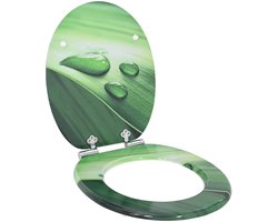 vidaXL - Toiletbril - Groene - Druppel - 44 - x - 38 - cm - Bewerkt - hout