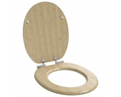 vidaXL - Toiletbril - Lichte - Bamboe - Kleur - 44 - x - 38 - cm - Bewerkt - hout