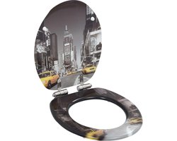 vidaXL - Toiletbril - met - soft-close - deksel - New - York - MDF
